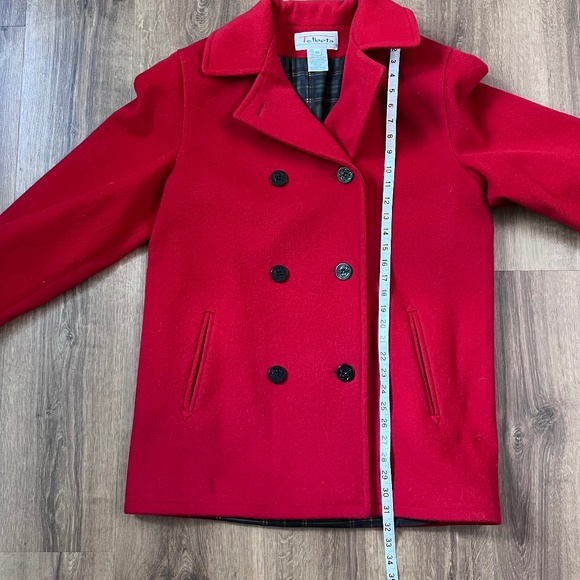 Vintage Talbots Red Pea Coat Sz 10 - Picture 6 of 10